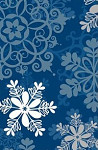Balicí vánoční papír - 70cm x 2m - modrý s vločkami