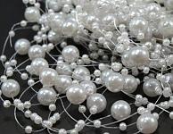 Perličky na silikonu - bílé malé - 4 ks