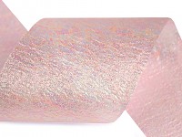 Stuha vlizelínová třpytivá růžová 100 mm - 1 m 
