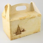 Krabička na vánoční cukroví s ouškem - 20x13x11 cm -  krémová 