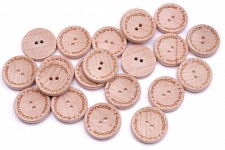 Dřevěný knoflík přírodní - hand made - 22 mm 