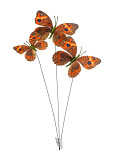 Sametoví motýli na větvičce 3 ks - 60 cm