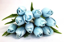Tulipán umělý 43 cm - sv.modrý