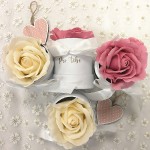 Mini flowerboxík s mýdlovou růží - růžový