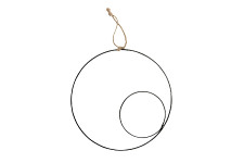 Kovový kruh s vniřním kruhem černý - 28 cm