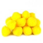 Textilní chlupaté kuličky žluté 25 mm  - 12 ks