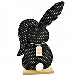 Zajíček textilní s puntíky černý - 40 cm Zajíček textilní s puntíky černý - 40 cm