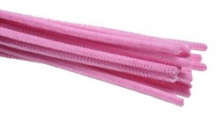 Chlupatý drátek  50 cm - růžový -  1 ks