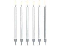 Narozeninové svíčky stříbrné - 8 ks