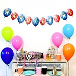 Girlanda papírová s balonky 24 x 150 cm - Narozeniny modro-červené