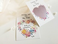 Stírací svatební vzkaz  - pro družičku - květinové srdce