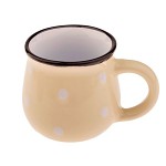 Keramický hrnek mini s puntíky - sv.žlutý 75 ml 