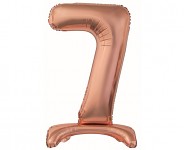 Foliový balonek 74 cm  - číslo 7 -  k postavení -  rosegold