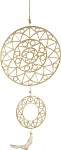 Mandala dřevěná závěs - zlatá - 95 cm