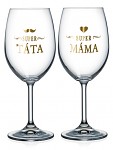 Dárkové párové sklenice na víno - 2x 440 ml - Super rodiče