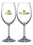 Dárkové párové sklenice na víno - 2x 440 ml - Princ a princezna