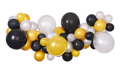 Párty sestava pro balónkovou girlandu - zlato - stříbrno - černá