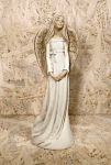 Anděl masiv stojící - šaty s mašličkou - 30 cm