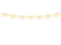 Girlanda papírová - rozetky krémové velké  - 3 m