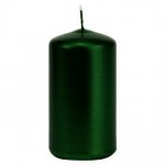 Svíčka válec 5 x 10 cm - smaragdově zelená metalická