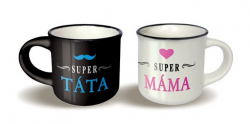 Párové hrníčky espresso - Super táta/Super máma