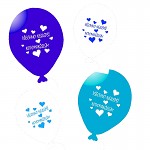 Balonky metalické svatební  30 cm - modro-bílý mix - 1 ks