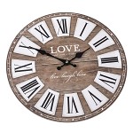 Nástěnné hodiny dřevěné - Love - 34 cm