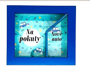 Dřevěná pokladnička DUO - na auto/pokuty