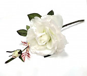 Růže s poupětem 42 cm - bílá