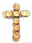 Kříž lepený vrbové plátky - 35 cm