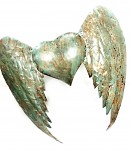 Plechová křídla antik mátová - 41 cm