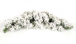 Zasněžená dekorace z chvojí - oblouk nad dveře - 80 cm