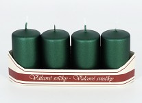 Adventní svíce - smaragdově zelené metalické 