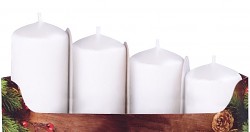 Adventní svíce - postupné - bílé metalické matné