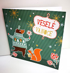 Vánoční přání -  Veselé Vánoce lesní zvířátka