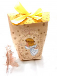 Vánoční dárková krabička s mašlí - andílek 
