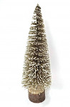Drátěný stromeček glitter - úzký zlatý - 19 cm 
