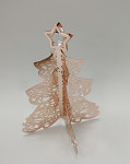 Kovový stromeček s diamantem - rosegold - 7,5 cm