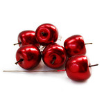 Jablíčko 3 cm zápich - metalická červená - 1ks  