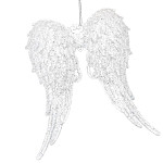 Akrylová křídla bílá glitr - 15 cm