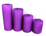 Adventní svíčky Rustik LUX - válec postup fialová glitr 
