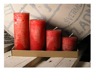 Adventní svíčky Rustik LUX - válec postup červená (perníček) 