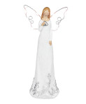 Anděl 19 cm se svítícími křídly - bílý