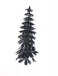 Zápich vánoční stromeček černý - 10 cm  