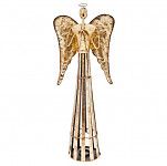 Svícen anděl s trubkou 80 cm - zlatá patina  