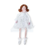 Andělka (panenka) textilní bílá - 55 cm 