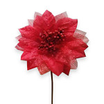 Květ poinsettia - červený - 18 cm 