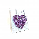 Dárková taška - květinové srdce fialové- velká 