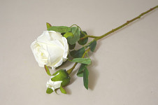 Růže Velvet s poupětem bílá - 46 cm
