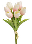 Tulipány svazek LUX  28 cm - smetanovo-růžové